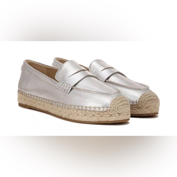 Sam Edelman Shoes - Sam Edelman Kai soft silver metallic espadrille flat loafers, size 7